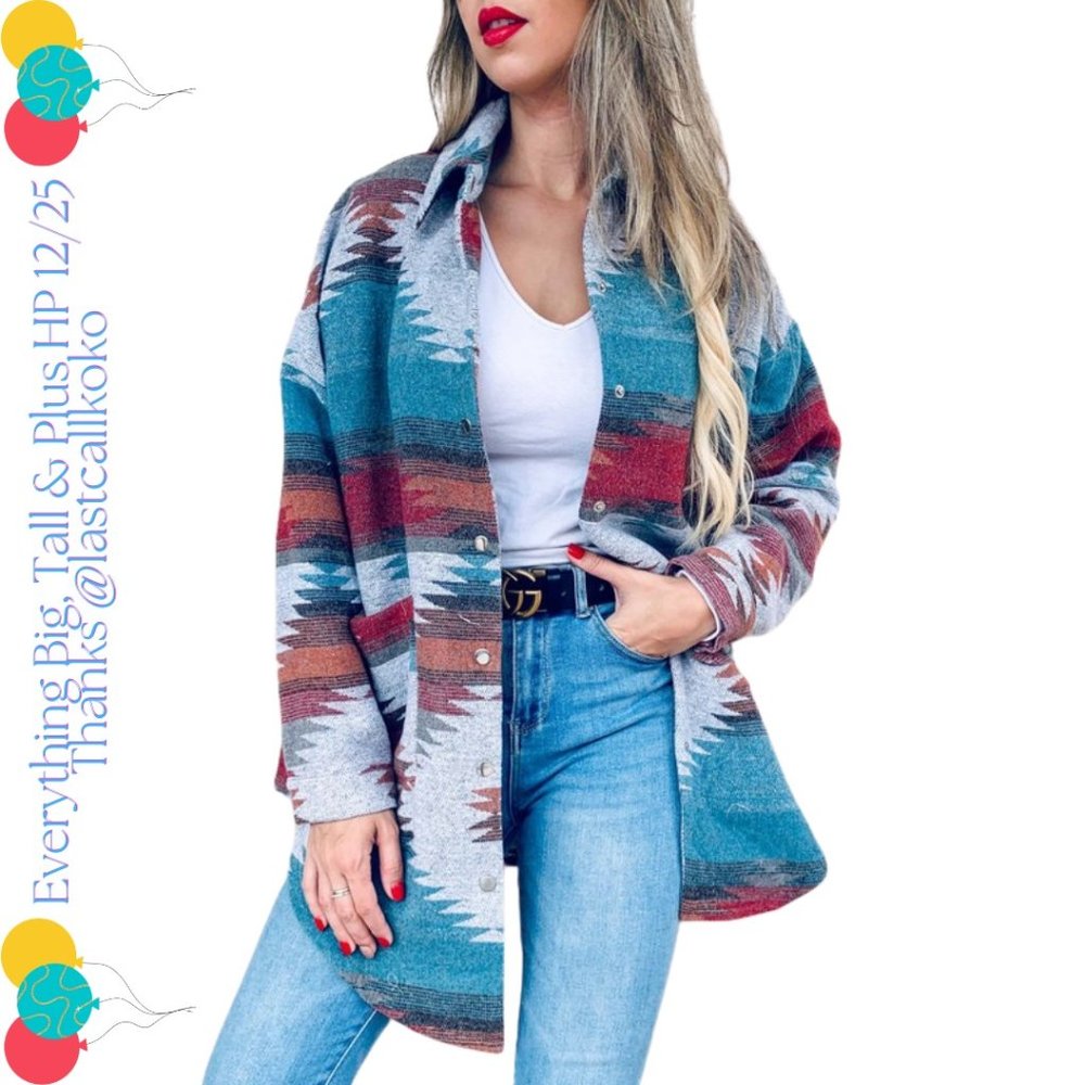 🔸️sale🔸️PS Lily Aztec Printed Shacket